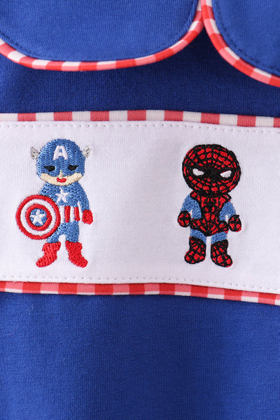 Blue character embroidery bubble