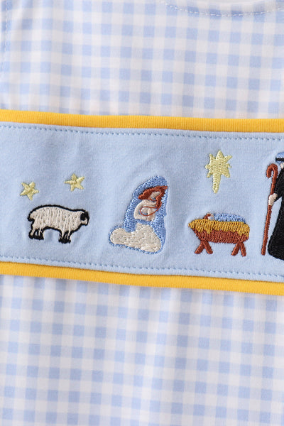 Blue nativity embroidery jonjon