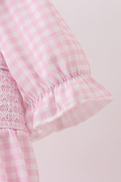Pink grinch smocked dress