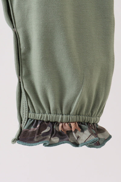 Camouflage dog hunting applique ruffle romper