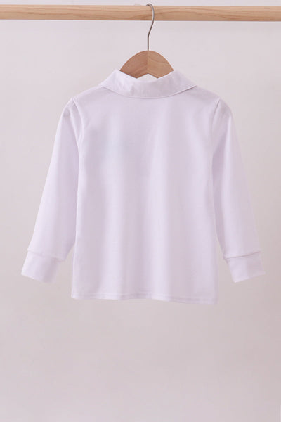 Blue heart french knot button down top