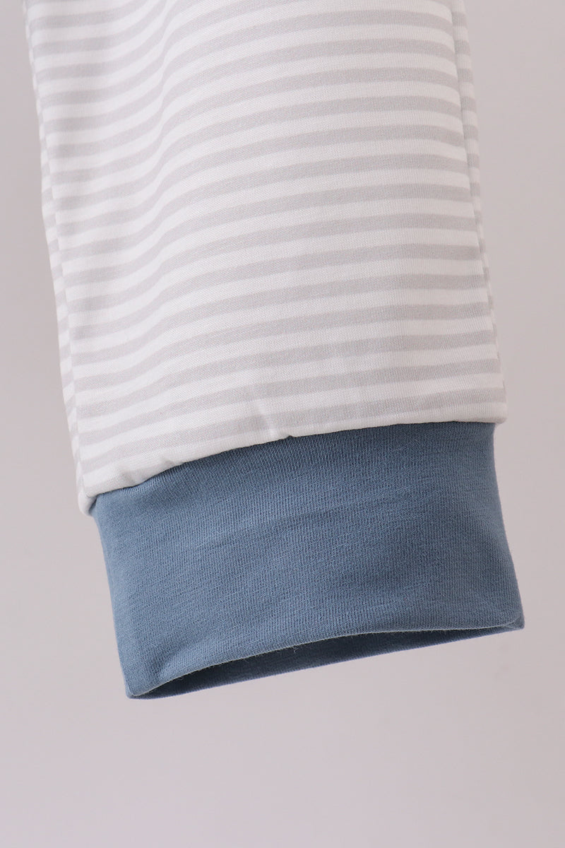 Blue puppy embroidery pants set