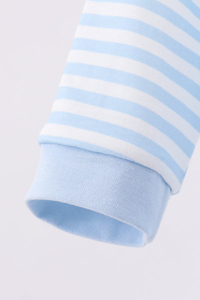 Blue stripe reindeer applique romper
