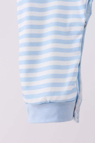 Blue stripe reindeer applique romper