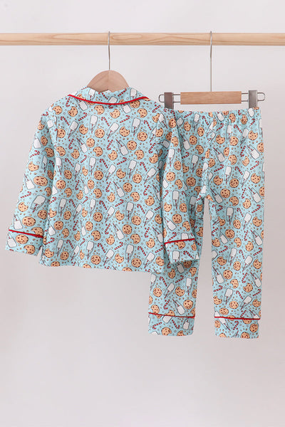 Santa claus cookie print pajams set