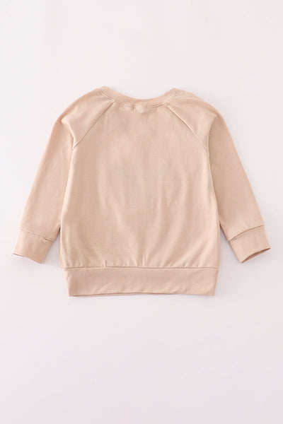 Beige turkey french knot top