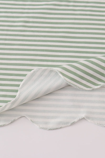 Green turkey french knot stripe pants set