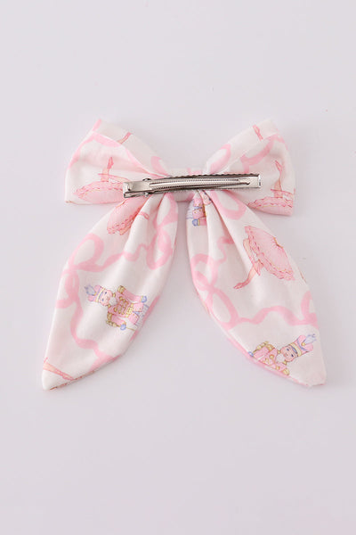 Pink nutcracker print sailor bow