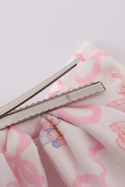 Pink nutcracker print sailor bow