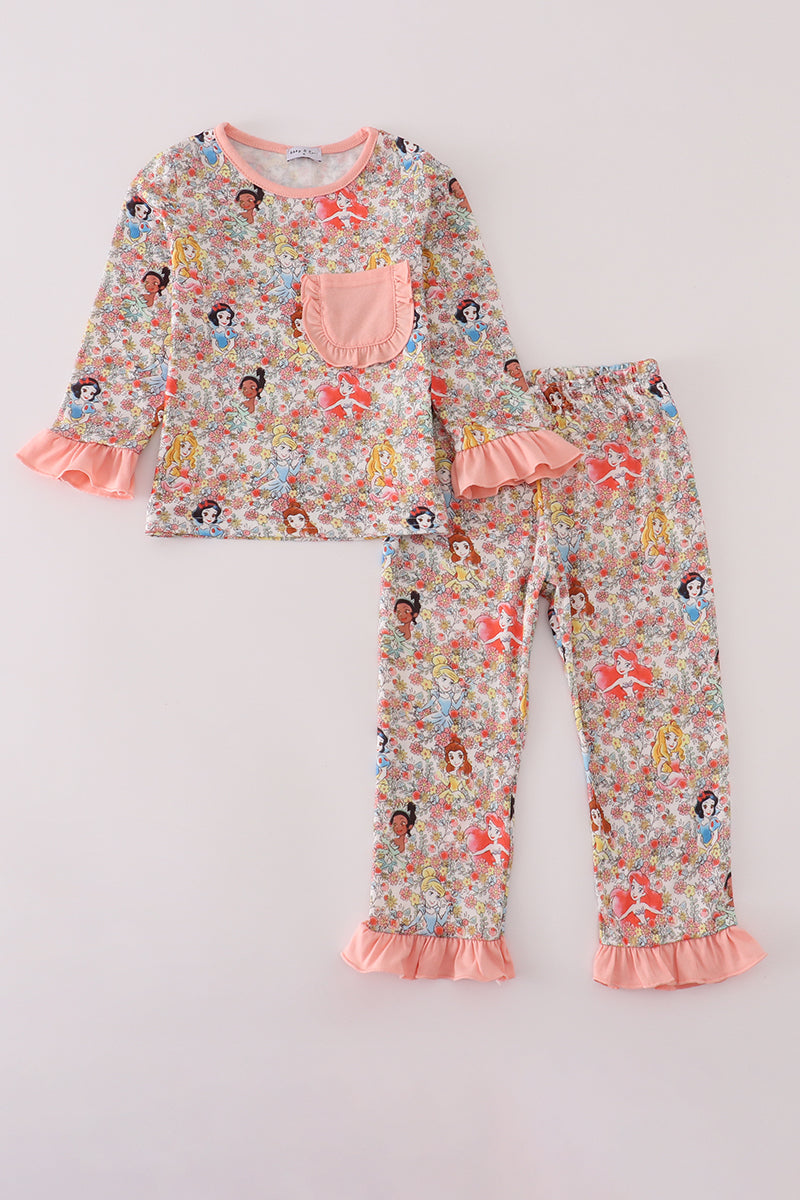 Princess floral print pajamas set