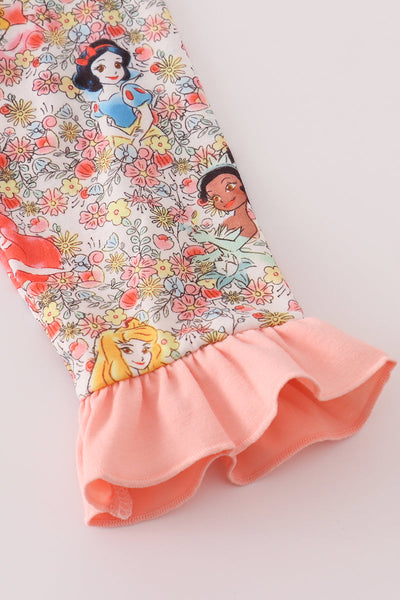 Princess floral print pajamas set