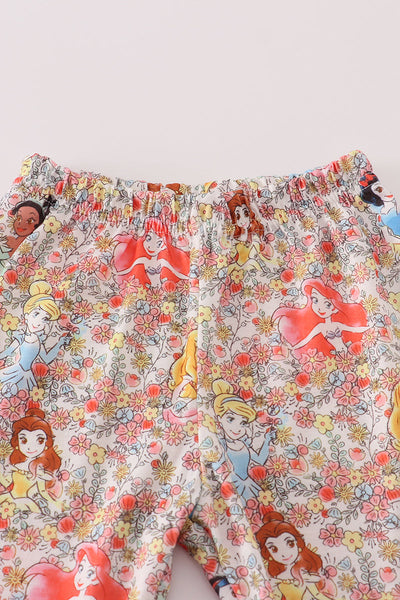 Princess floral print pajamas set