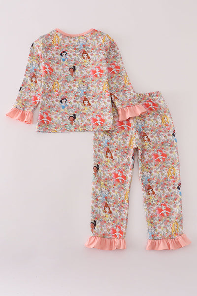 Princess floral print pajamas set