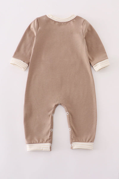 Khaki vehicle applique romper