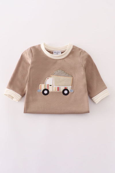 Khaki vehicle applique romper