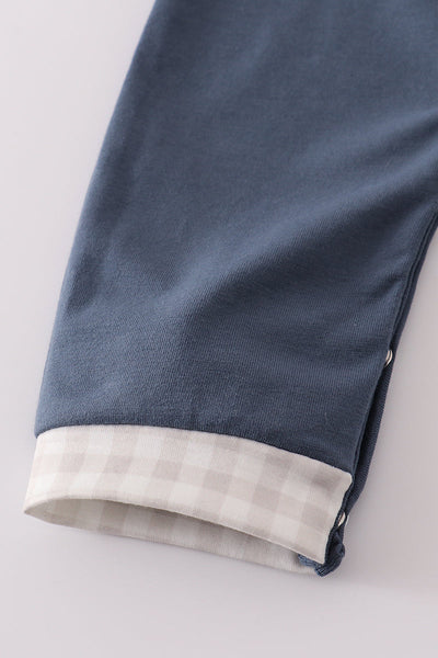 Navy puppy applique romper