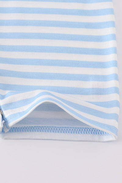 Blue stripe helicopter embroidery smocked boy jonjon