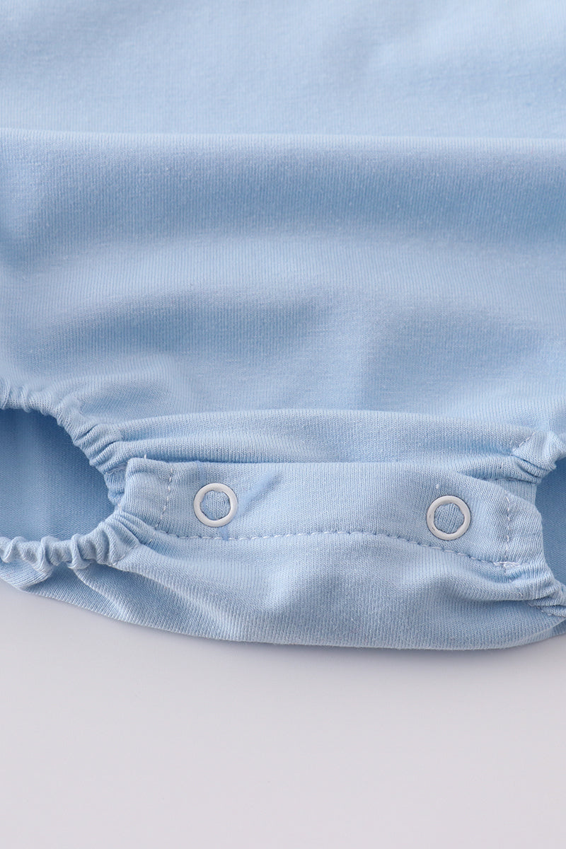 Blue Dr. Seuss embroidery smocked bubble