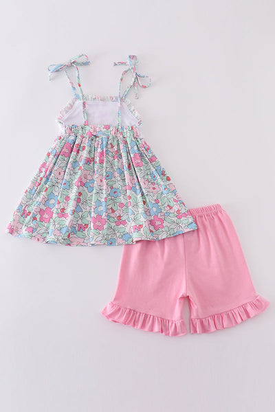 Floral bunny embroidery set