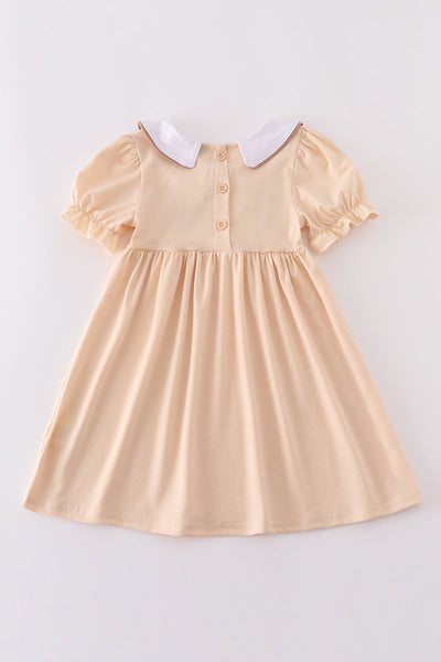 Cream cross french knot dress