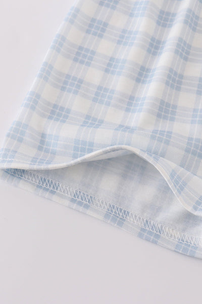 Blue plaid he is risen embroidery  set