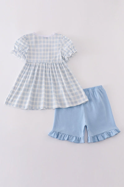 Blue plaid he is risen embroidery set