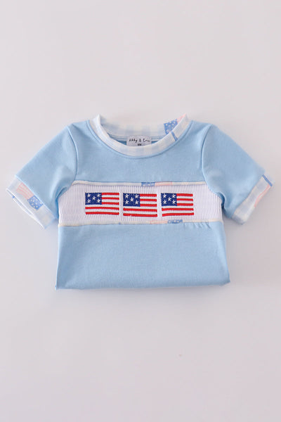 Blue flag embroidery bubble