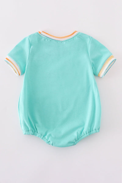 Blue marine creature embroidery smocked bubble