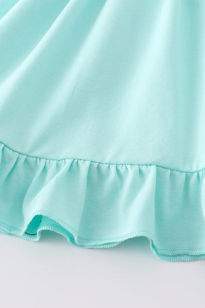 Mint princess embroidery gingham shorts set