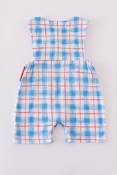 Flag embroidery smocked plaid jonjon