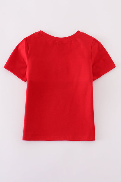 Flag embroidery smocked top