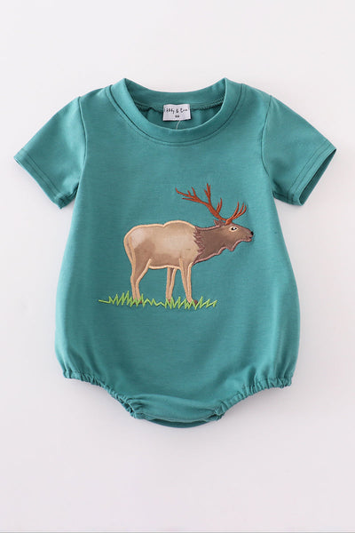 Blue deer applique bubble