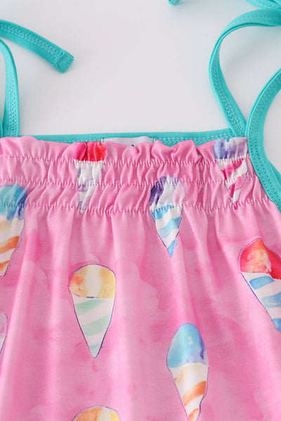 Pink ice cream print bloomer set