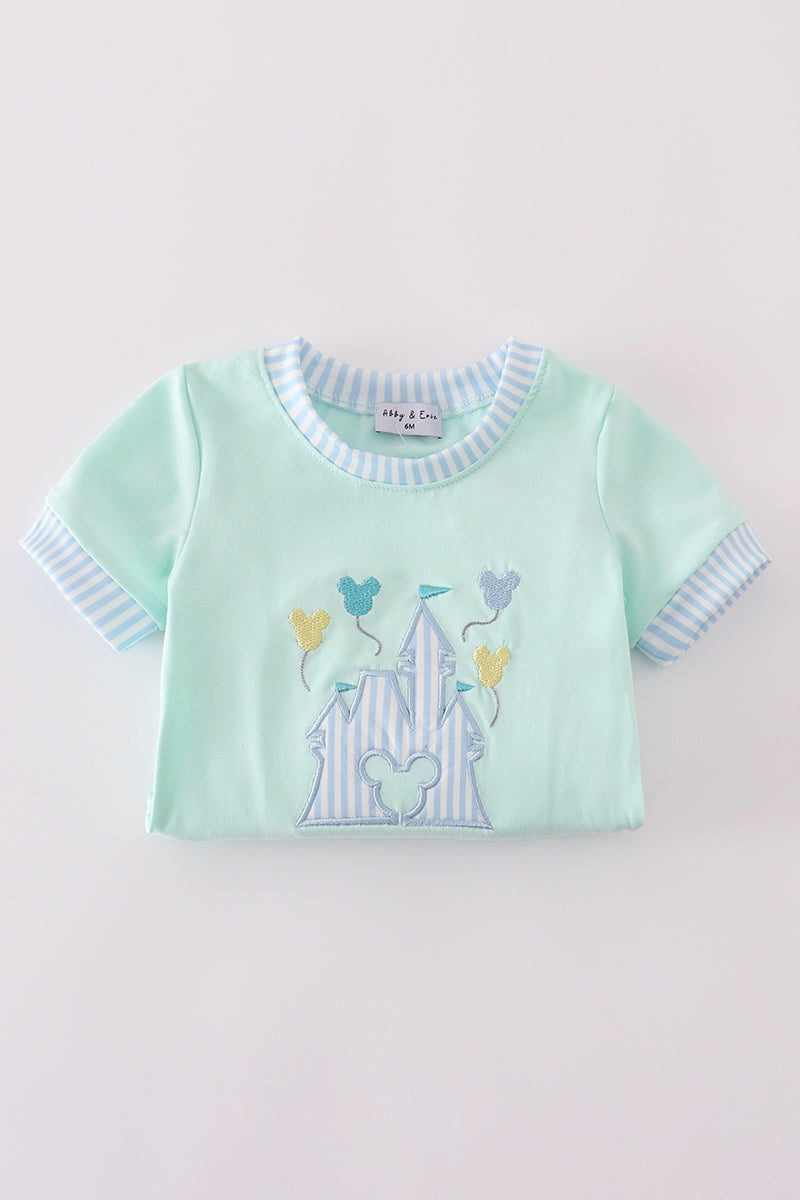Mint castle applique bubble