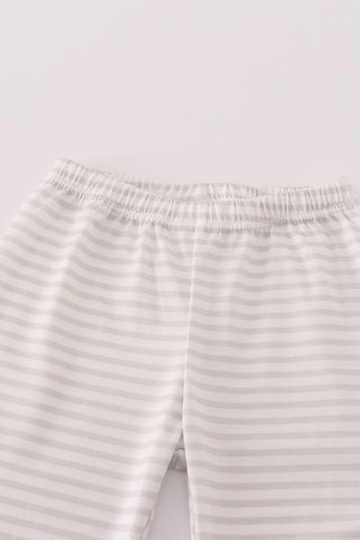 Sage fish french knot stripe pajama set