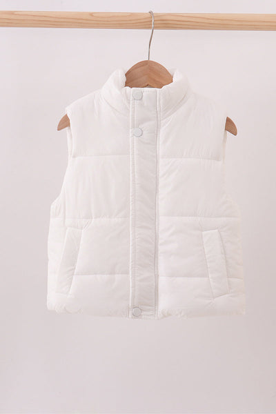 White mom&me puffer vest