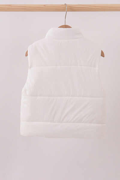 White mom&me puffer vest