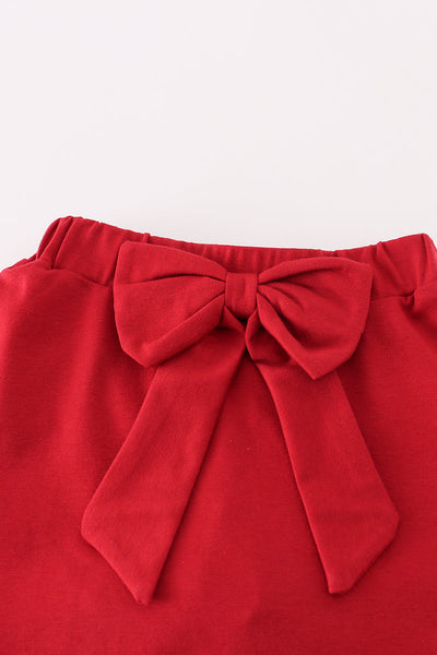 Alabama polka dot elephant french knot bow skort set