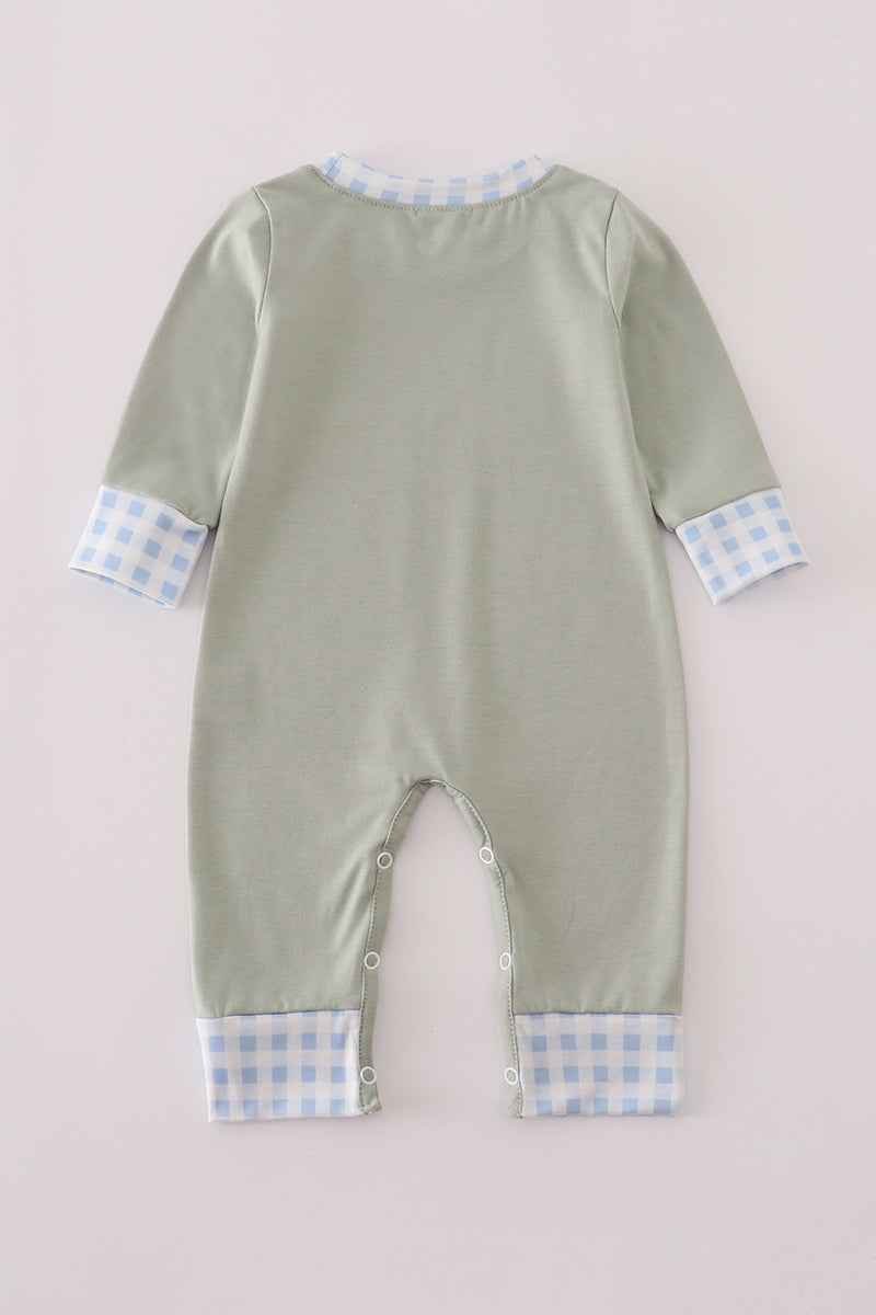 Sage pumpkin turkey applique romper