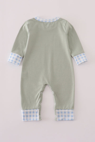 Sage pumpkin turkey applique romper