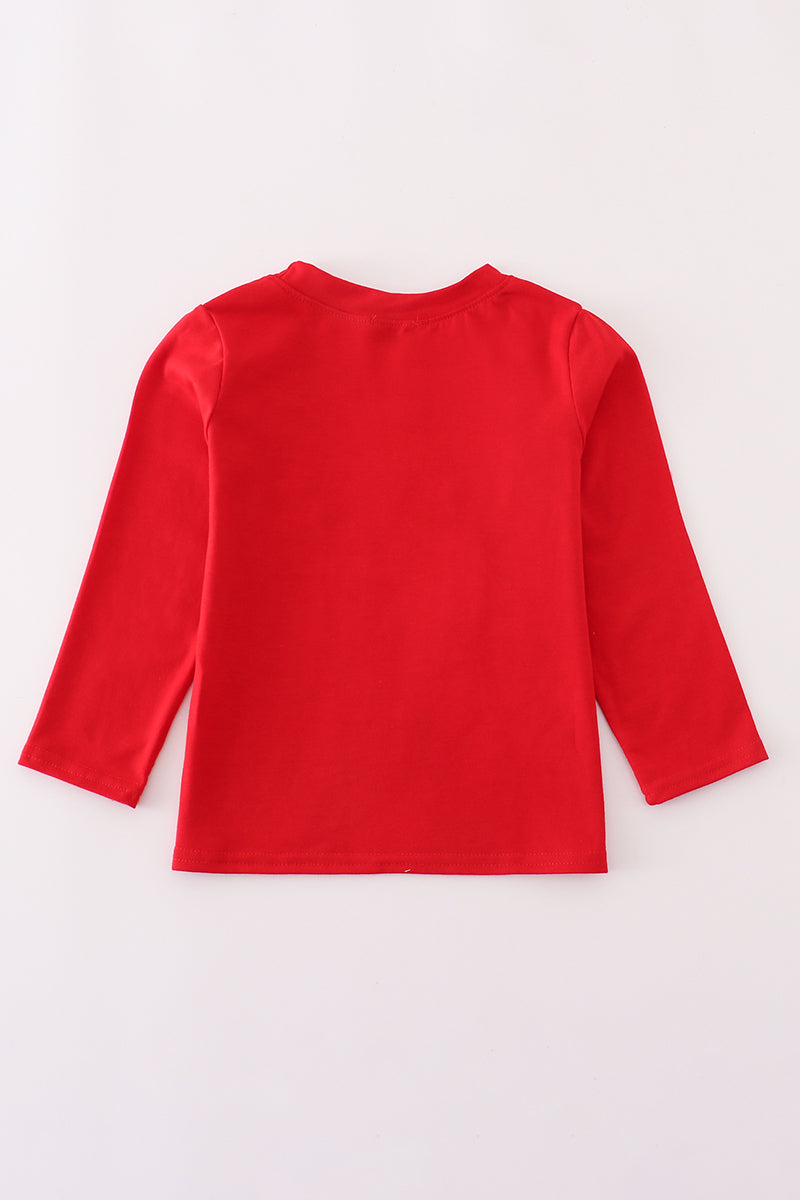 Red toolbox embroidery top
