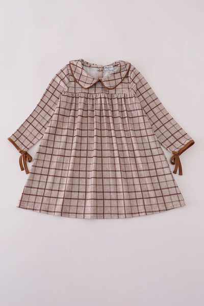 Brown plaid dress