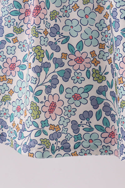 Blue floral blessed embroidery dress