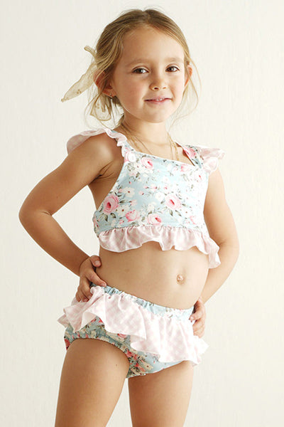 Petal perfection print 2pc girl swimsuit