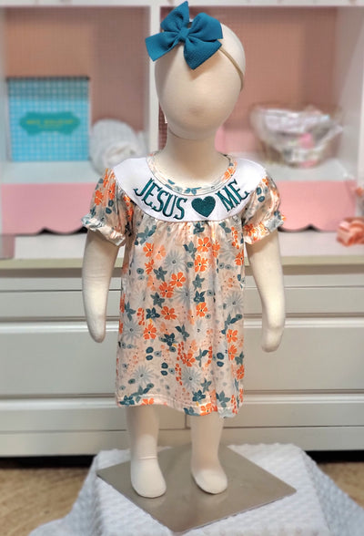 Jesus Loves Me Fall Floral Sister Set