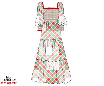 Classic Christmas Plaid Family Collection  - Custom Name Smock- Preorder ETA October