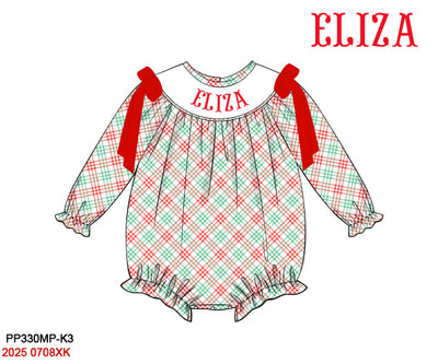 Classic Christmas Plaid Family Collection  - Custom Name Smock- Preorder ETA October