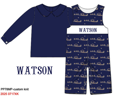 Navy Nativity - Custom Name Smock- Preorder ETA September