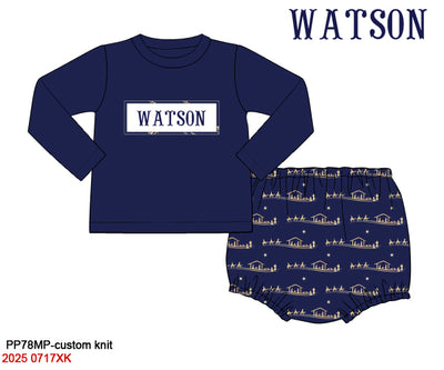 Navy Nativity - Custom Name Smock- Preorder ETA September
