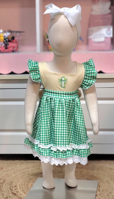 Green Gingham Grace Sibling Set